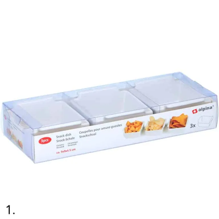 3 schaaltjes wit voor amuse/snack (4 ass)