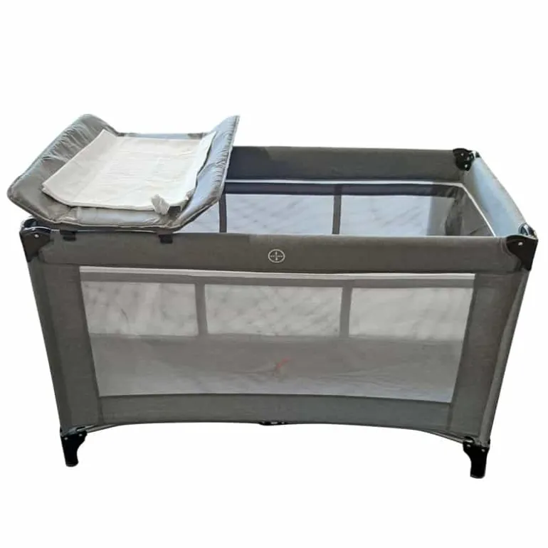 Baby reisbed (120x60x78cm) grijs met luierkussen
