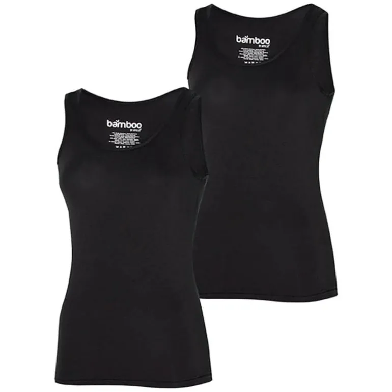 Bamboo Singlet (2 stuks) dames zwart