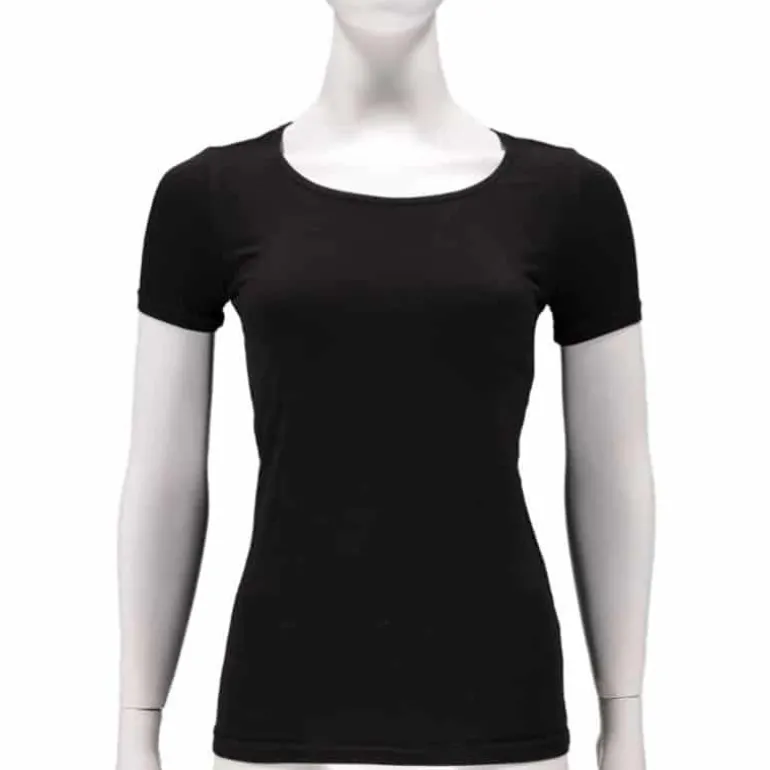 Bamboo T-shirt (2 stuks) dames zwart