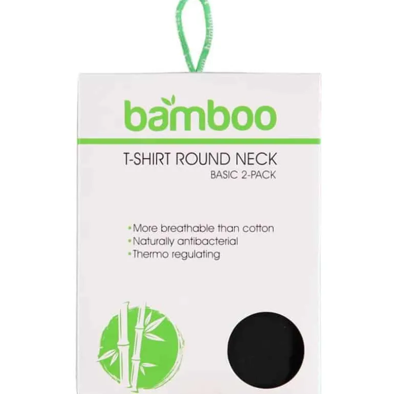 Bamboo T-shirt (2 stuks) dames zwart