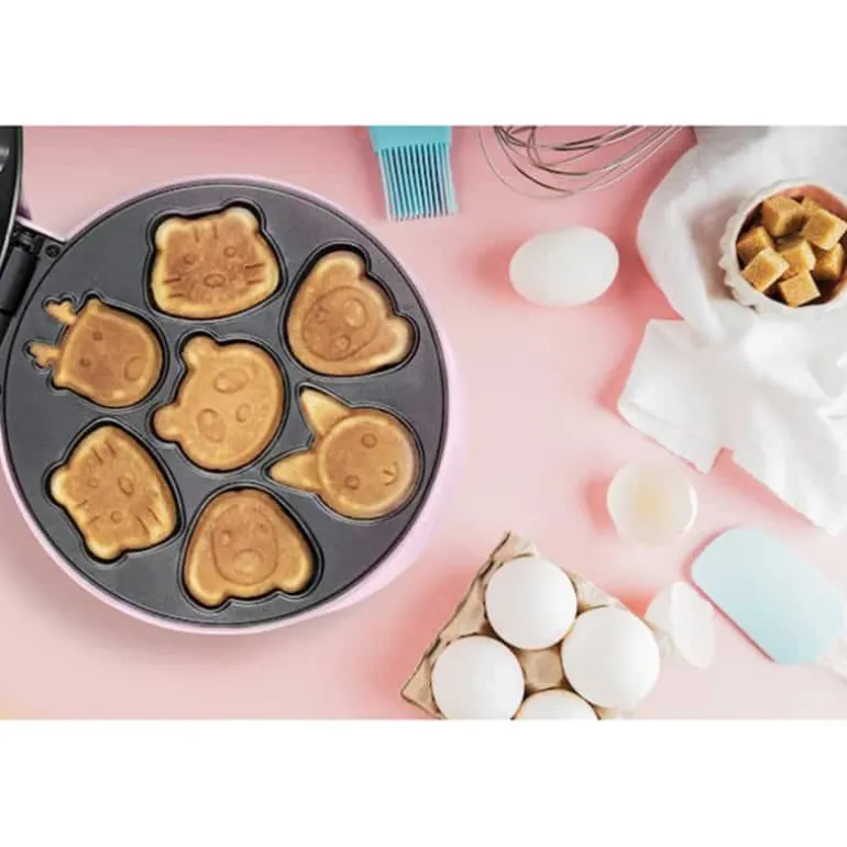 Bestron Wafelijzer wafels in diervorm (700W) roze