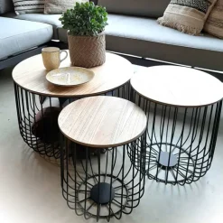 Bijzettafel 54xH33cm MDF / metaal