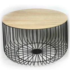 Bijzettafel 63xH37cm MDF / metaal