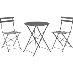 Bistroset mat antraciet (tafel ø60cm)