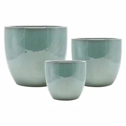 Bloempot aardewerk (ø25x22cm) geglazuurd groen