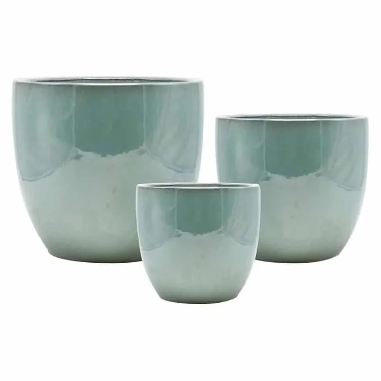 Bloempot aardewerk (ø25x22cm) geglazuurd groen