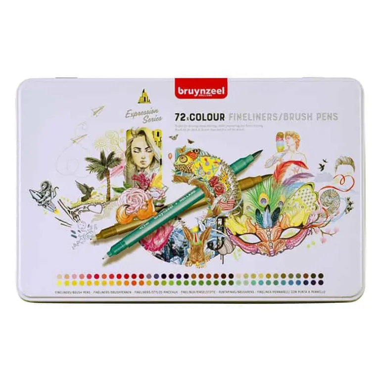 Bruynzeel Fineliner Brushpen (72 stuks)