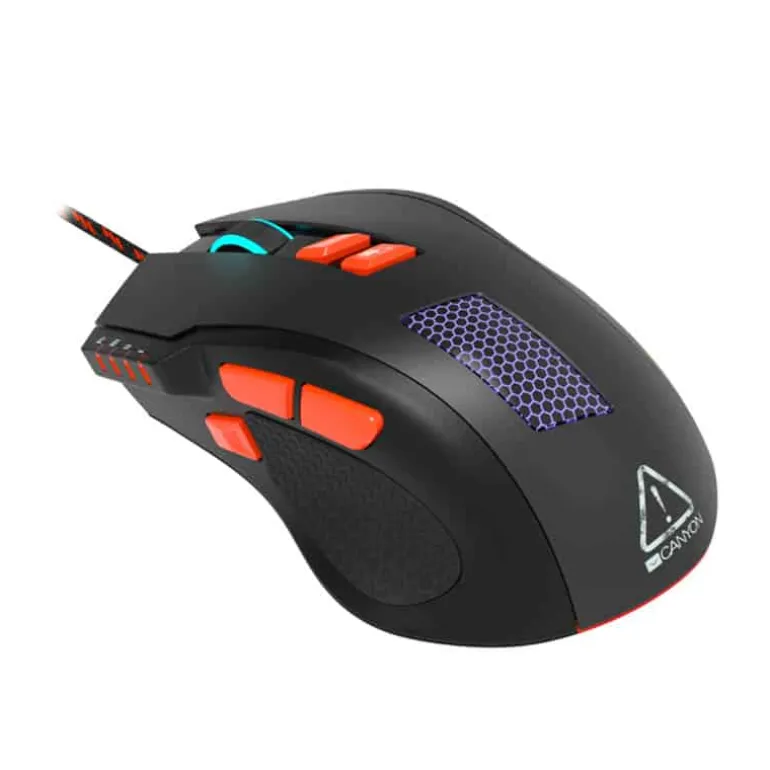 Canyon gamingmuis corax 6400dpi programmmeerbaar zwart/oranje
