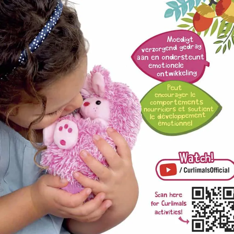 Curlimals konijn roze