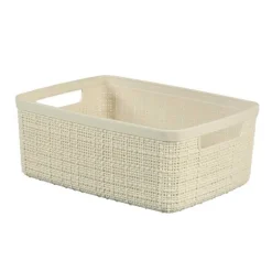 Curver Opbergbox Rechthoek 5L in jute, wit