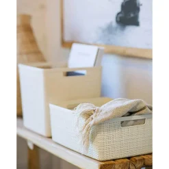 Curver Opbergbox Rechthoek 5L in jute, wit