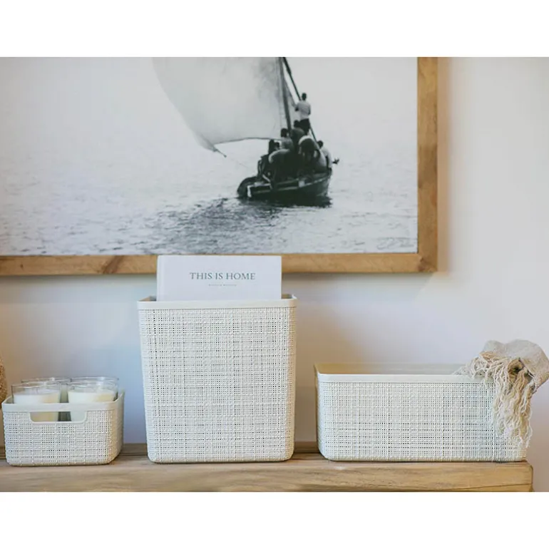 Curver Opbergbox Rechthoek 5L in jute, wit