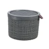 Curver Opbergbox rond 2L met deksel in jute, donkergrijs