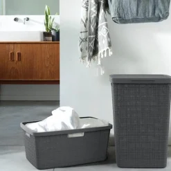 Curver wasbox 58L in jute, donkergrijs