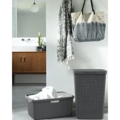 Curver wasmand rechthoek 46L in jute, donkergrijs