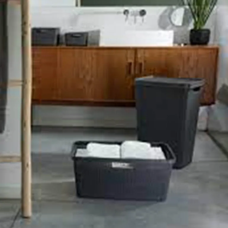 Curver wasmand rechthoek 46L in jute, donkergrijs