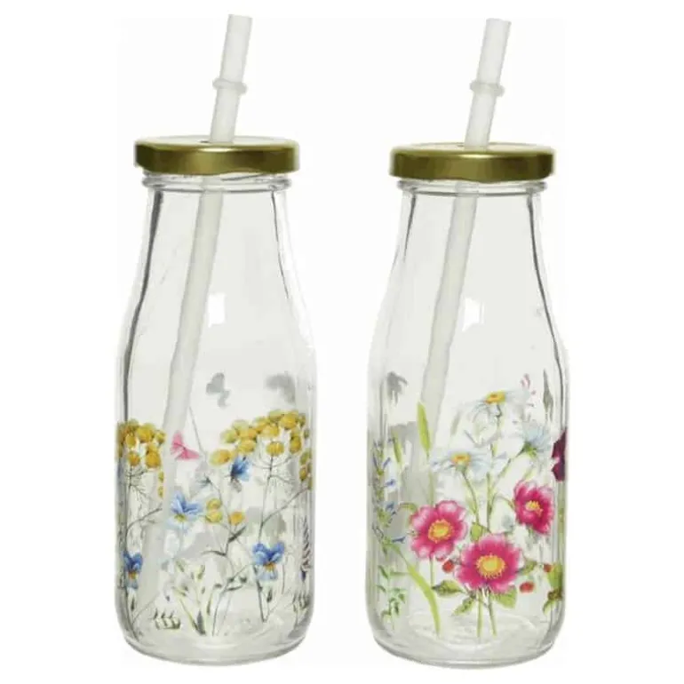 Drankflesje glas (30cl) met deksel