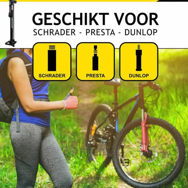 Dunlop Fietspomp staand (ø35mm, H62cm)