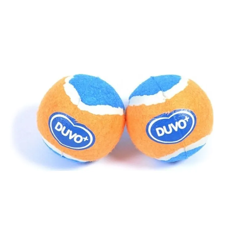Duvo+ Tennisbal M (ø6cm) orange/blauw – 2 stuks