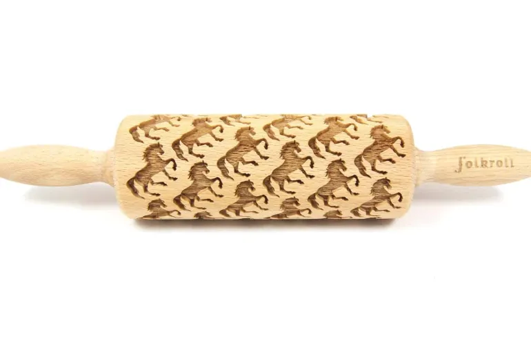 Folkroll deegrol (23cm) hout – Paard