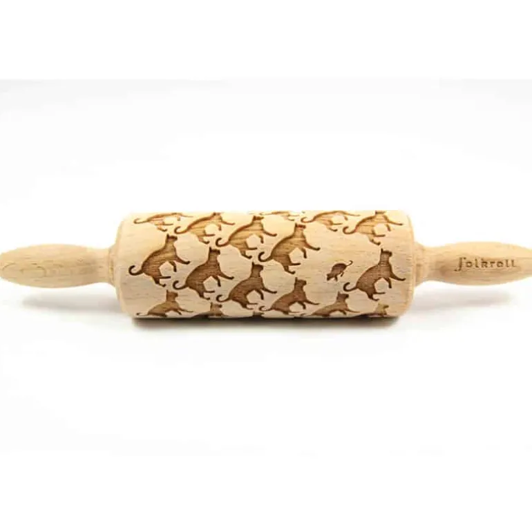 Folkroll deegrol (23cm) hout – Cats