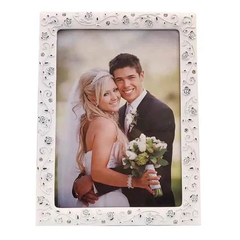 Fotokader zink (13x18cm) wit/tin
