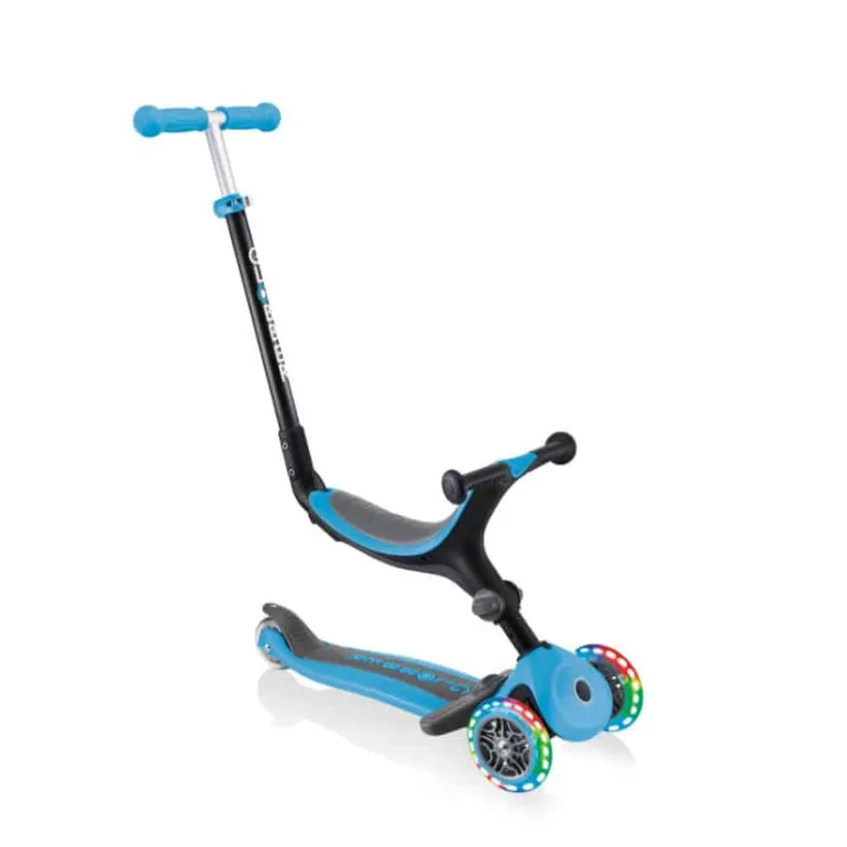 Globber Go-Up met lichten, plooibaar, pastel blauw