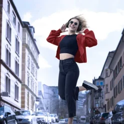 Hama koptelefoon Freedom Lit On Ear (blauw) Vouwbaar met microfoon