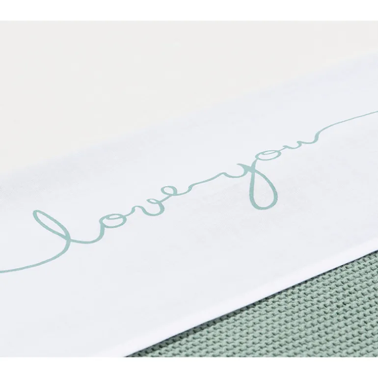 Jollein Laken bed I Love You – Stone green