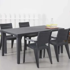 Keter Futura tafel (165x94cm) graphite met parasolopening