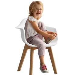 Kinderstoel met armsteun wit
