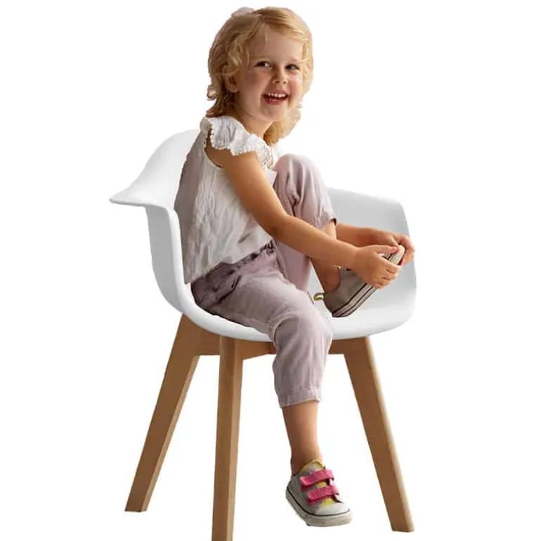 Kinderstoel met armsteun wit