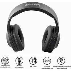 Lenova headphone over-ear HPH116 BT zwart