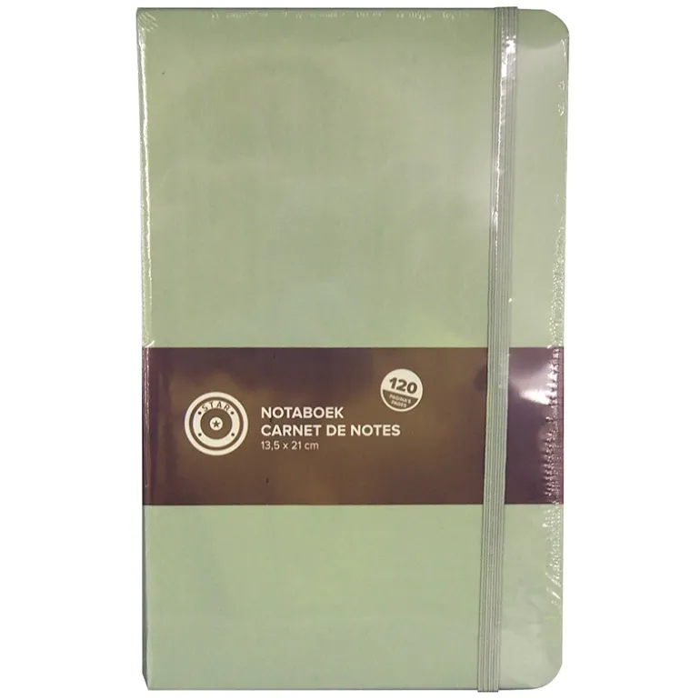Notebook harde cover (120 vellen) 13x21cm – groen