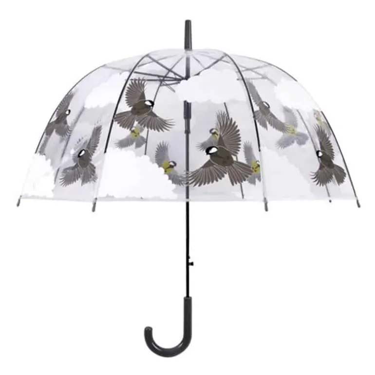 Paraplu transparant 2-zijdig vogel