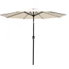 Parasol alu 270cm grijs/creme met slinger & knik