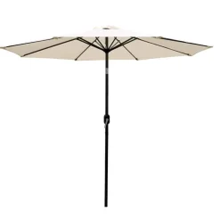 Parasol alu 270cm grijs/creme met slinger & knik