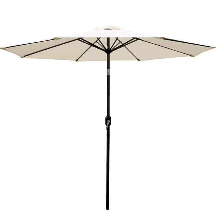 Parasol alu 270cm grijs/creme met slinger & knik
