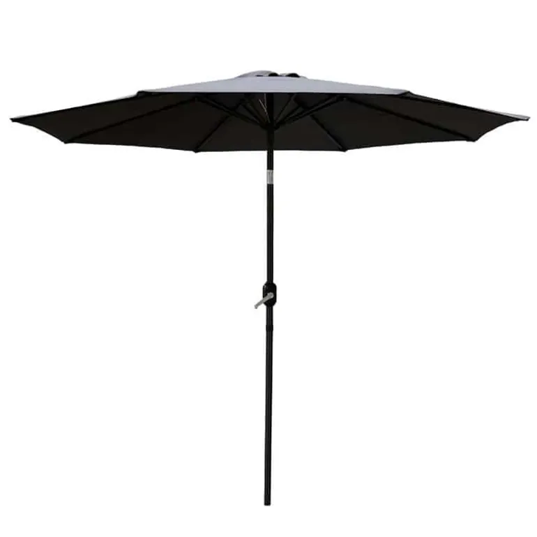 Parasol alu 270cm grijs/grijs met slinger & knik