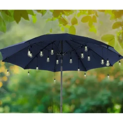 Parasol partylight buiten snoer (5m) zwart / 20 Led’s warm wit