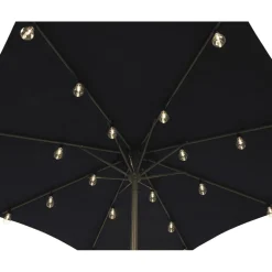 Parasol partylight buiten snoer (5m) zwart / 20 Led’s warm wit