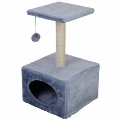 Pet kattenspeeltoren en pluche (30x30x53cm)