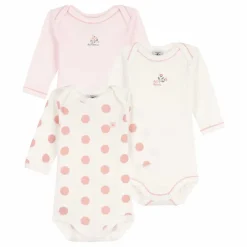 Petit Bateau Body lange mouw (3 stuks) roze