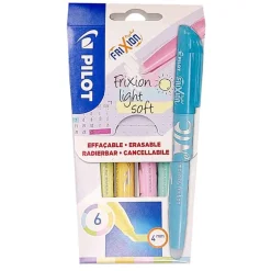 Pilot Frixion Fluo stift “Light Soft” set 6 kleuren