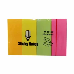 Plaknotities 400 vellen in 4 neon kleuren