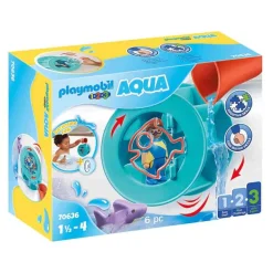 Playmobil 1.2.3 Aqua: Waterwervelrad met babyhaai (70636)