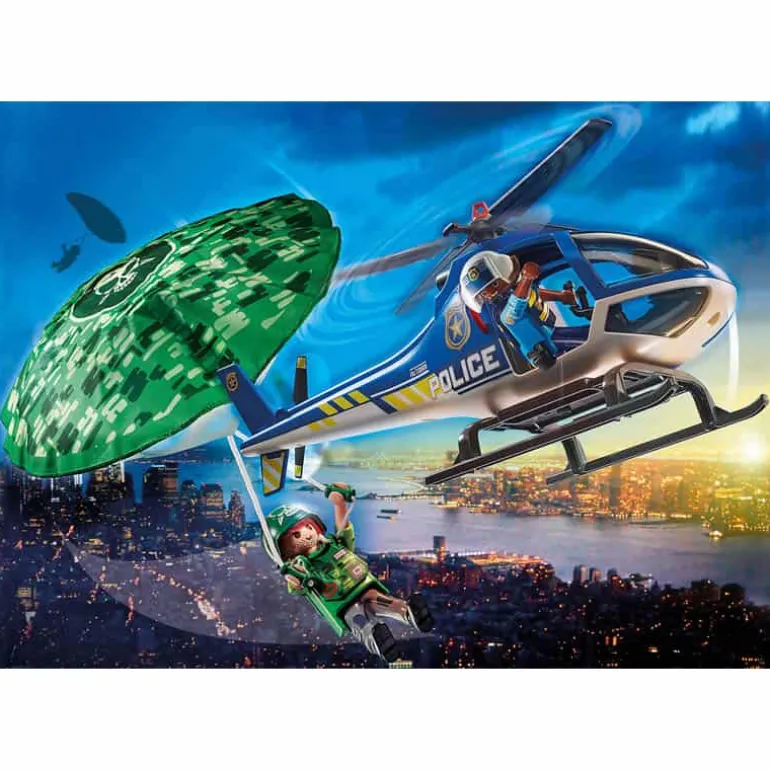 Playmobil City Action: Politiehelicopter – Parachute achtervolging