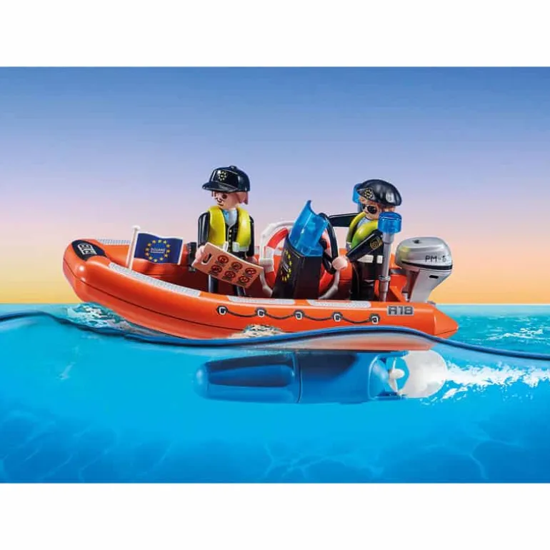 Playmobil Containerschip met douaneboot