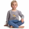 Pyjama jongens velours Stone Age (m92-116) Blauw-grijs